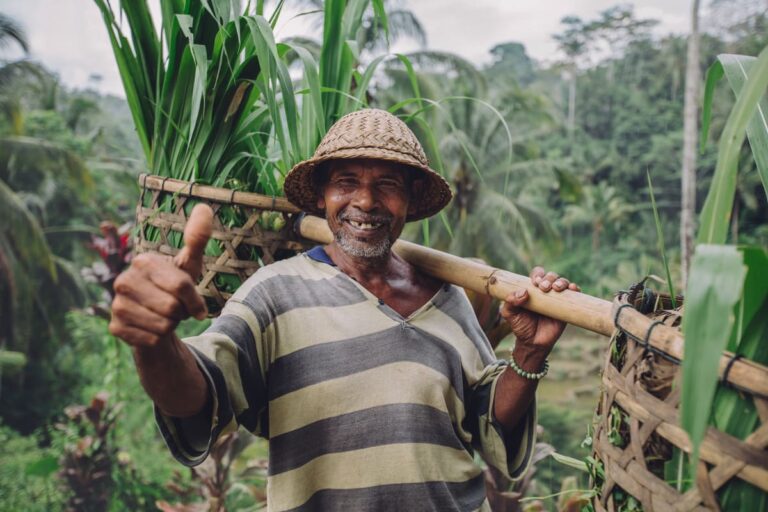 happy senior farmer giving thumbs up 1